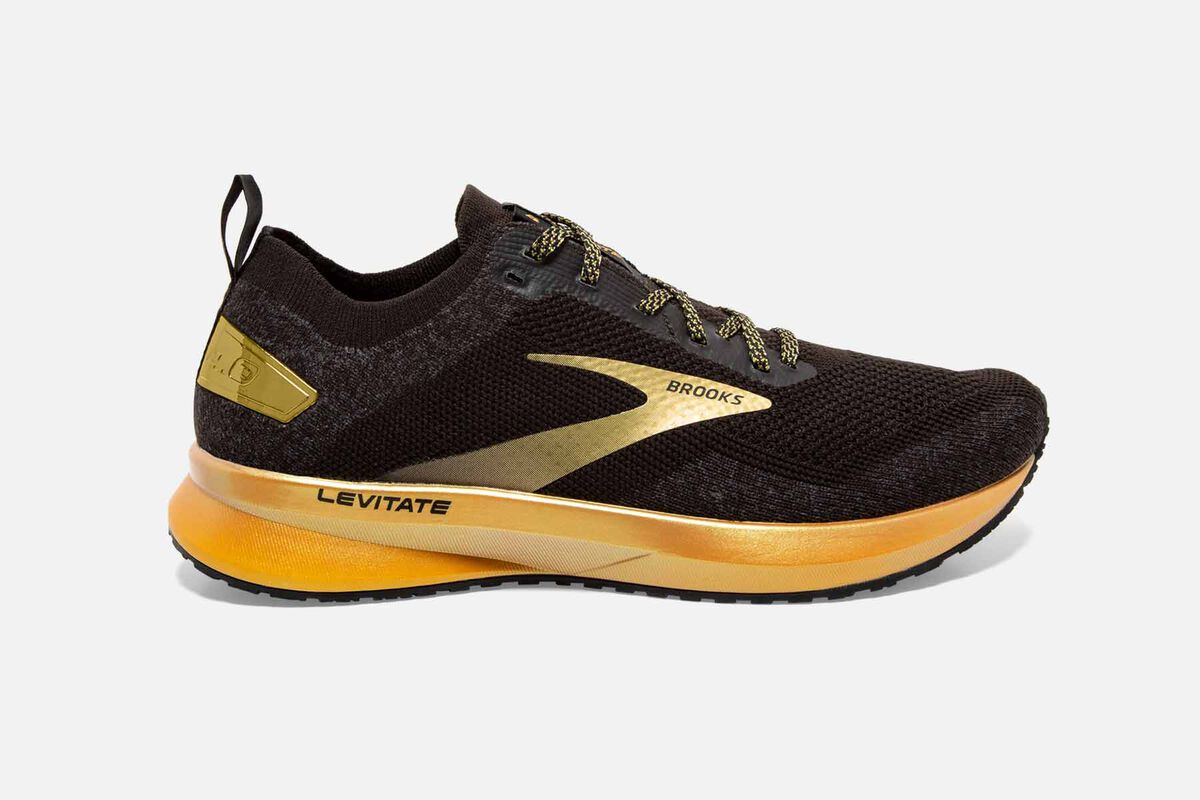 Brooks running shoes 2024 black and gold